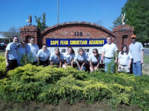 CU Campbell students at Cape Fear Christian Academy Photo by Billy Peterson