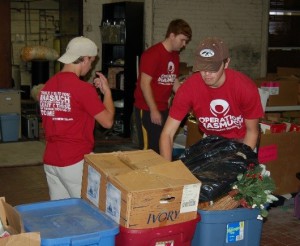 University of Tennessee BXY Fraternity students during their Inasmuch event.