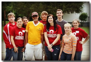 Alice, Inasmuch Volunteers, and a Client of the Samaritan House